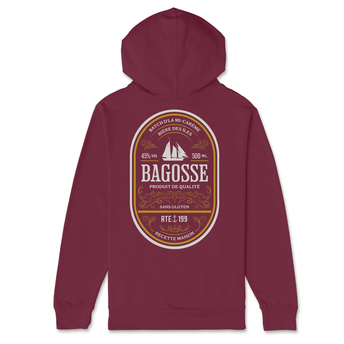 Bagosse Hoodie Adulte Bordeaux