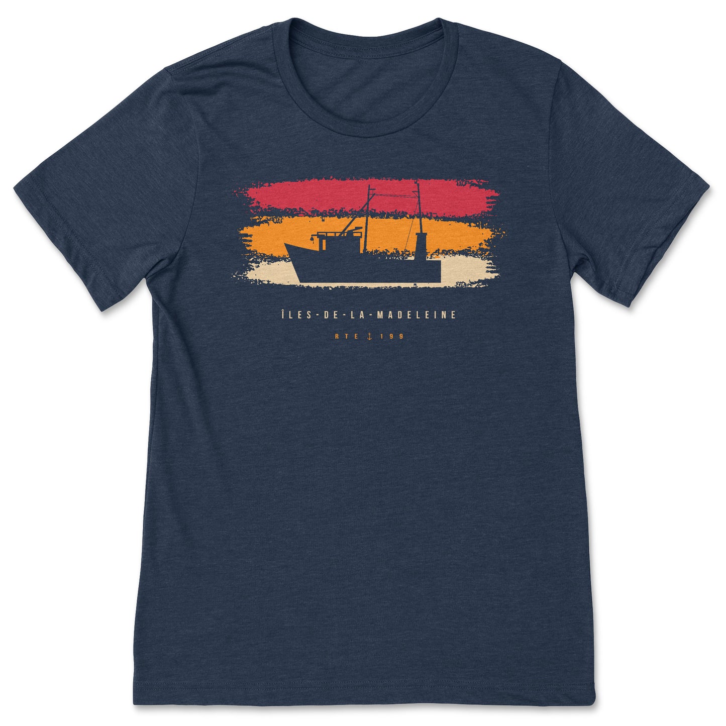 T-Shirt Bateau Couché de Soleil Marine