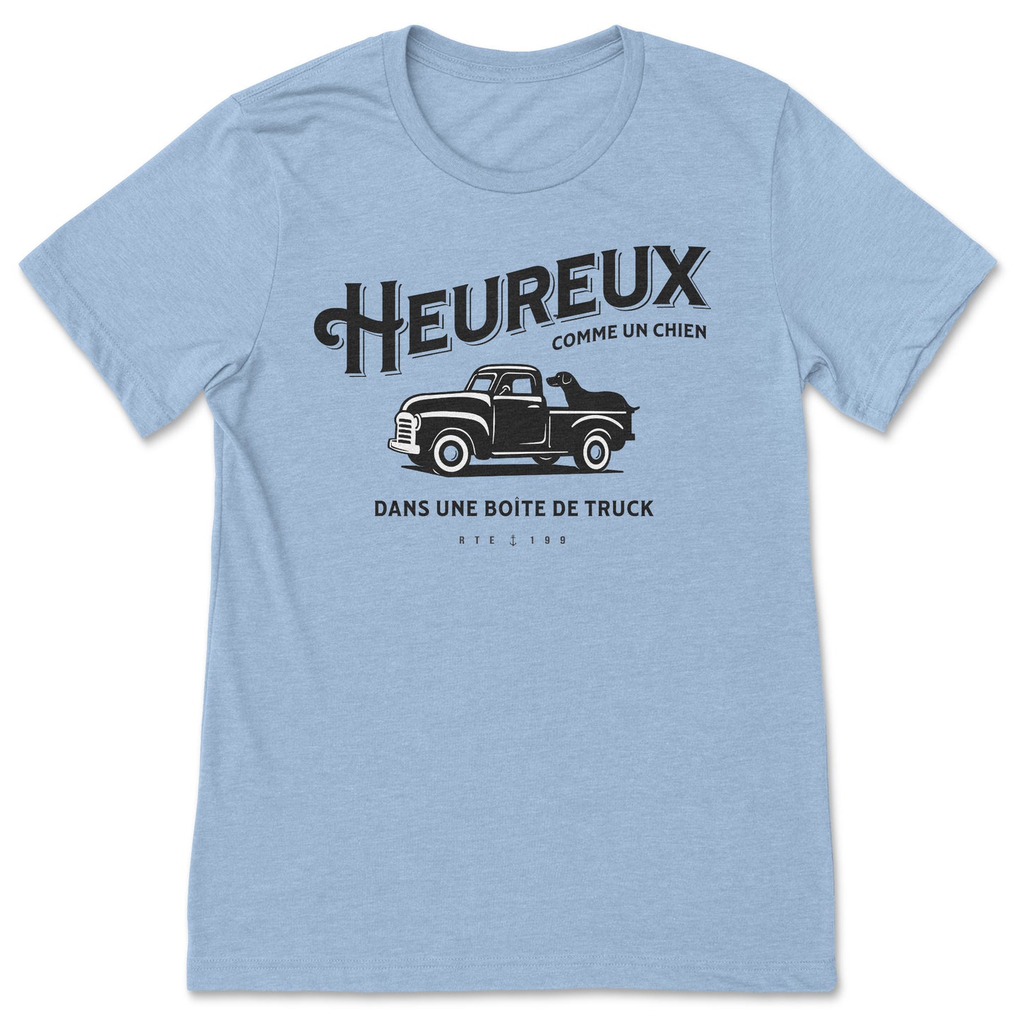 T-Shirt Heureux Comme Un Chien Bleu
