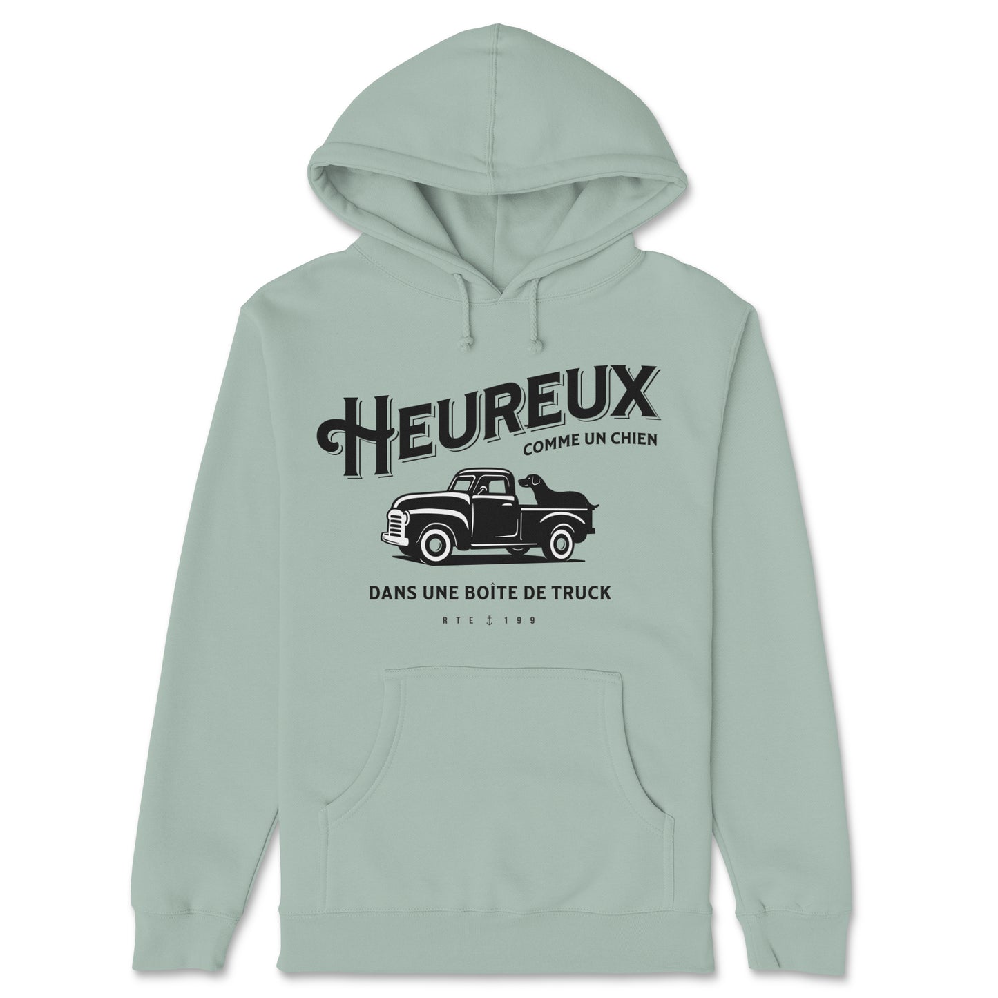 Heureux comme un chien Hoodie Adulte Sauge