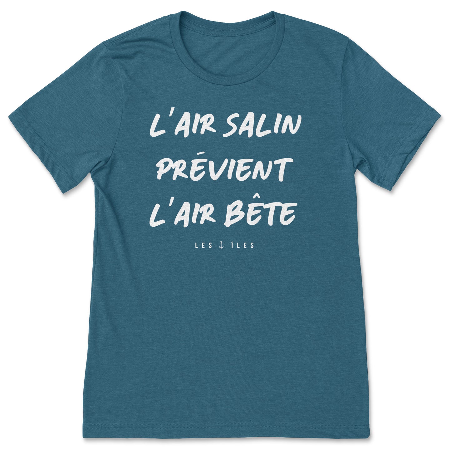 T-Shirt L'Air Salin Prévient L'Air Bête Bleu Sarcelle
