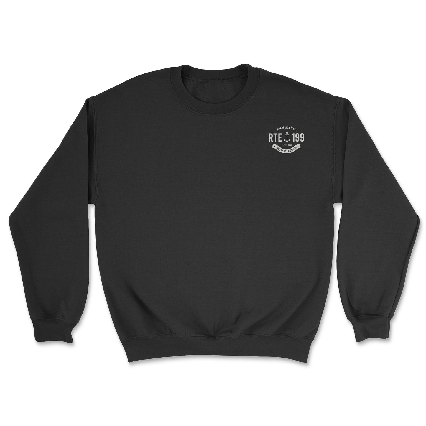 Les Îles Motorcycle Crewneck Adulte Noir