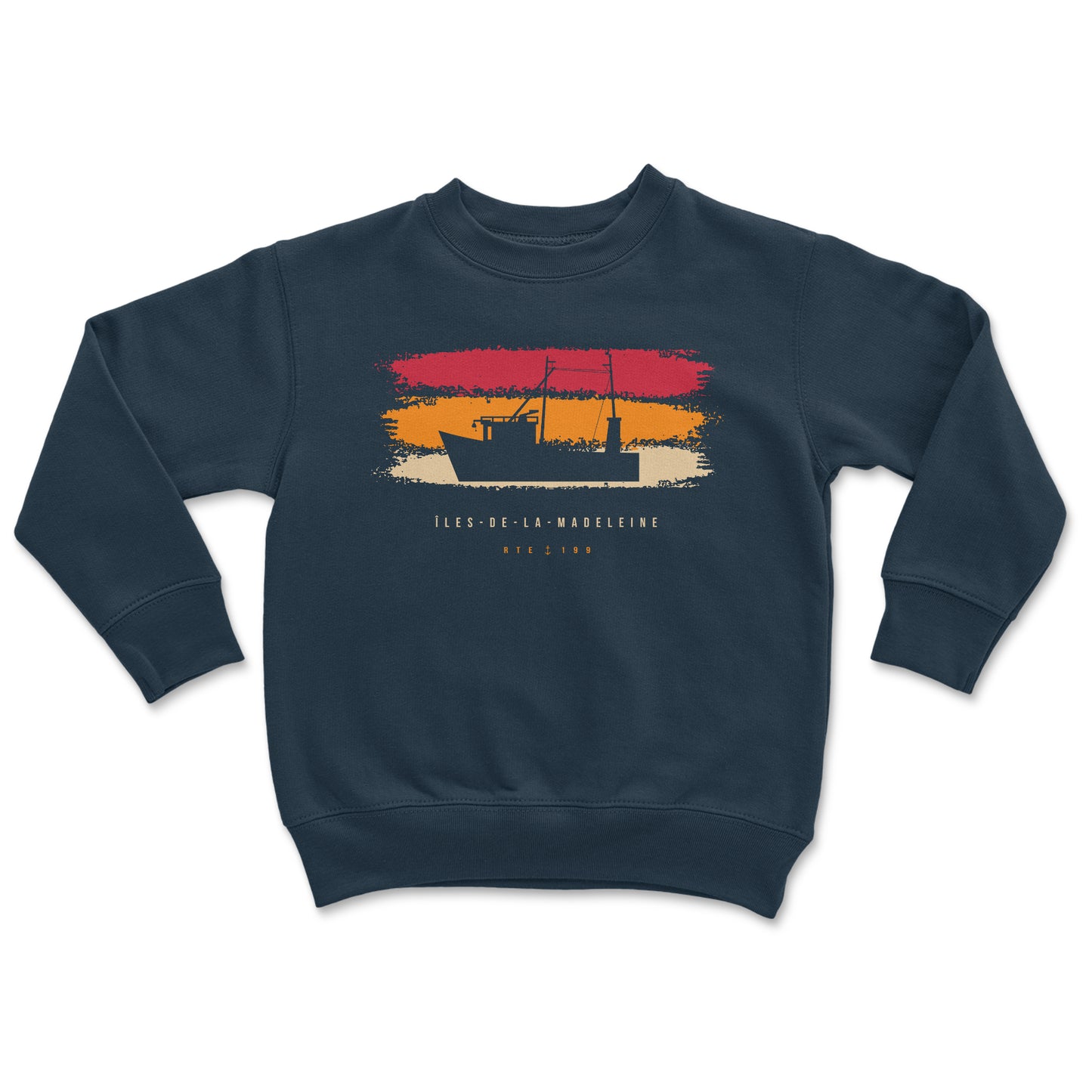 Bateau au Lever du Soleil Crewneck Junior Marine