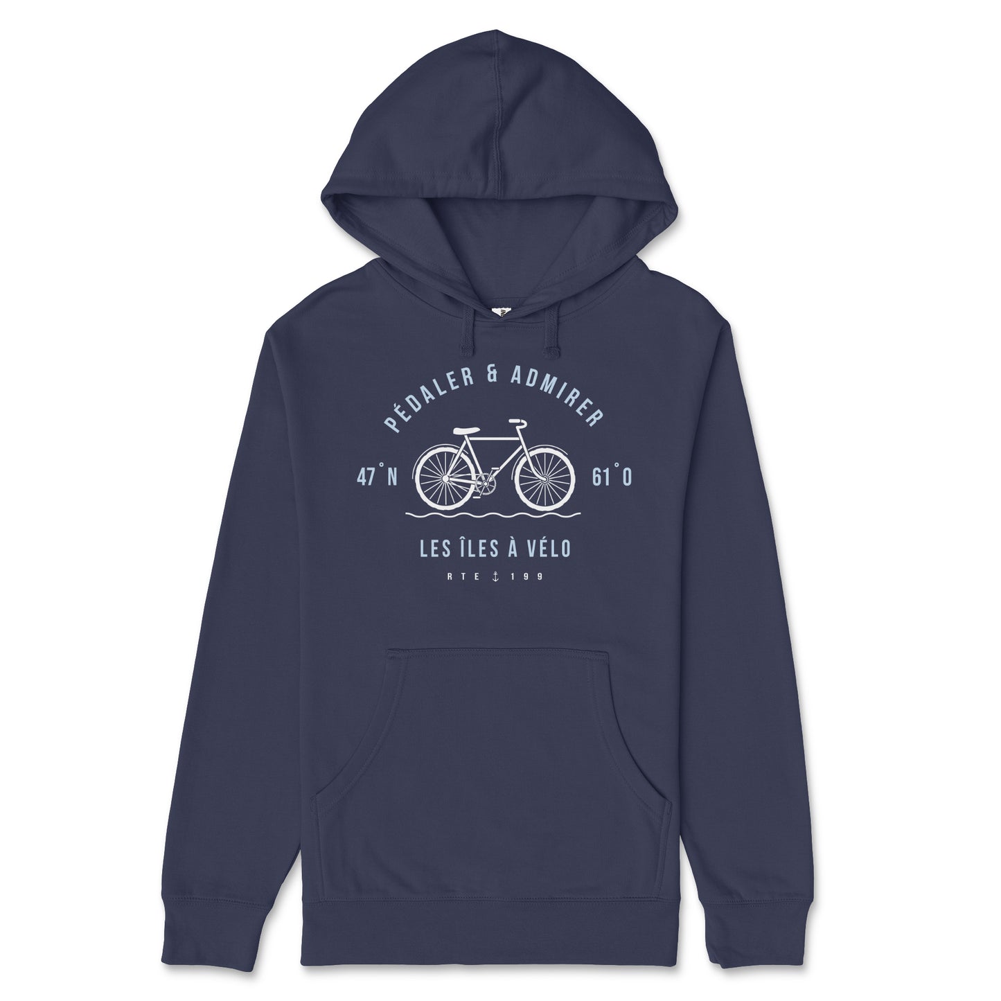 Pédaler et Admirer Hoodie Adulte Marine