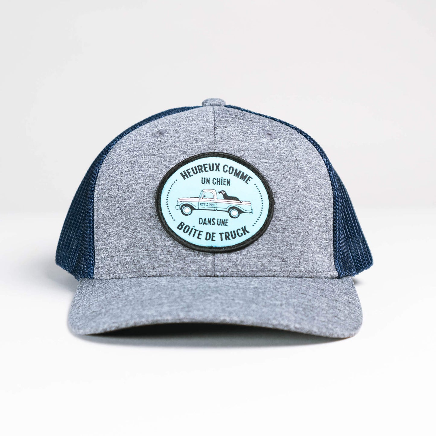 Casquette Heureux Comme Un Chien Grise et Marine
