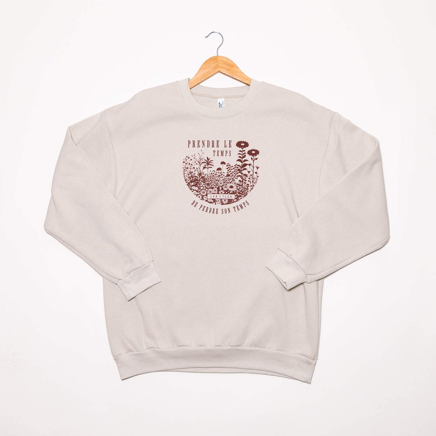 Crewneck Prendre le temps de perdre son temps Beige