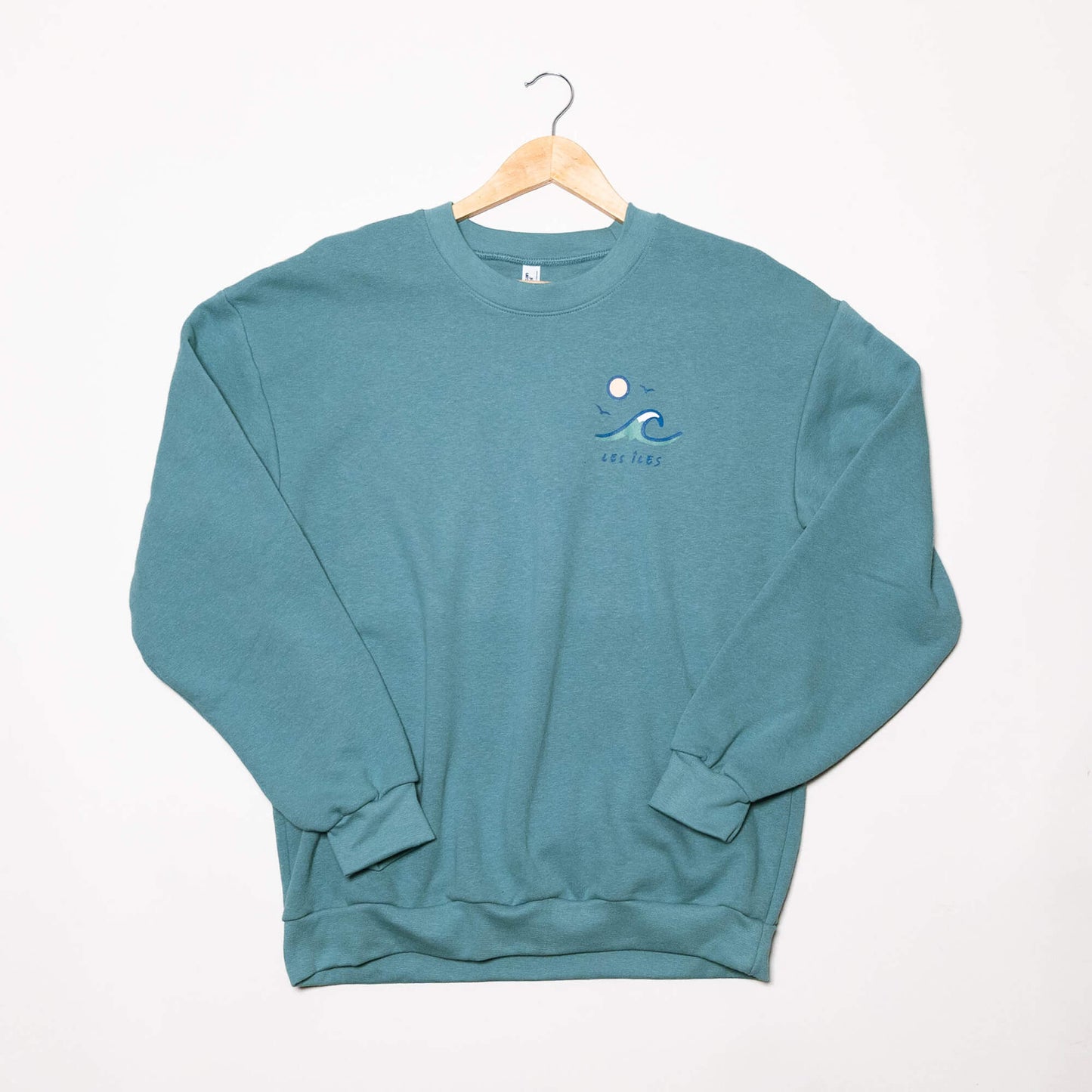 Crewneck Vague au coucher du soleil Turquoise