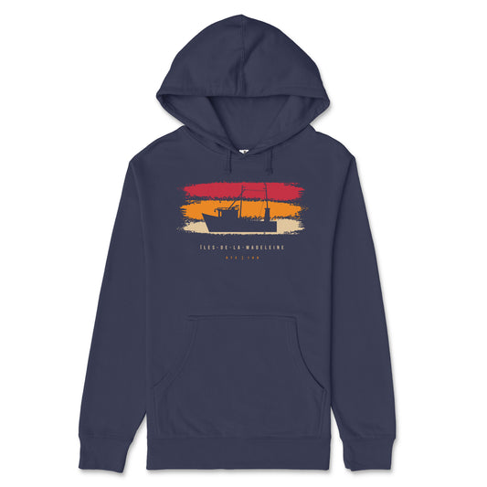 Bateau Lever du Soleil Hoodie Adulte Marine