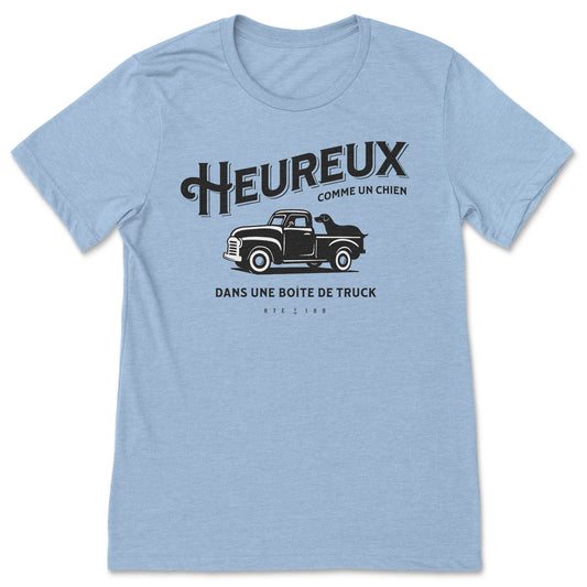 T-Shirt Heureux Comme Un Chien Bleu
