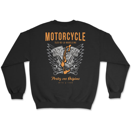 Les Îles Motorcycle Crewneck Adulte Noir