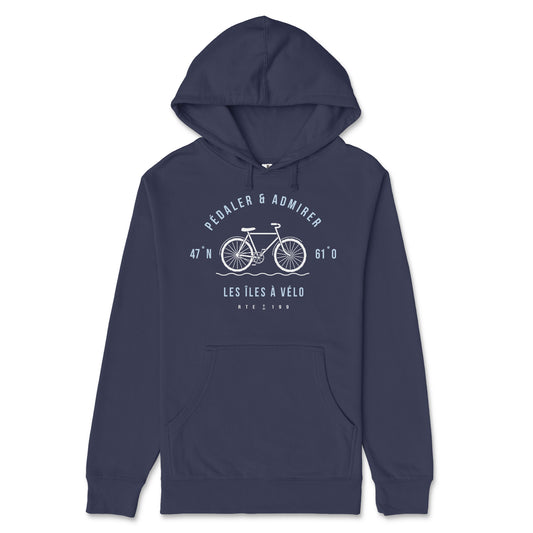 Pédaler et Admirer Hoodie Adulte Marine