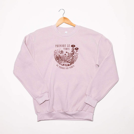 Crewneck Prendre le temps de perdre son temps Blush