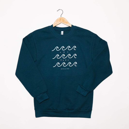 Crewneck 3 Vagues Les Îles Acier